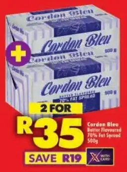 Shoprite Cordon Bleu Butter Flavoured 70% Fat Spread offer