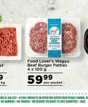 Food lover's market beef patties