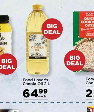 Food Lover's Market Food lover's market canola oil offer