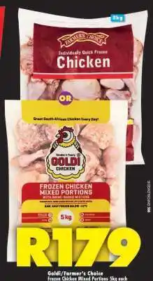 Shoprite Goldi/Farmer's Choice Frozen Chicken Mixed Portions 5kg each offer