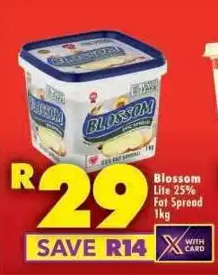 Shoprite Blossom Lite 25% Fat Spread 1kg offer