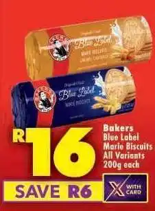 Shoprite Bakers Blue Label Marie Biscuits All Variants 200g each offer