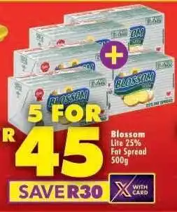 Shoprite BLOSSOM LITE 25% FAT SPREAD 500g offer