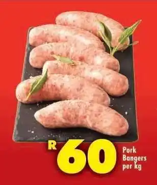 Shoprite Pork Bangers per kg offer