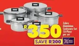 Shoprite Zebra Aluminum Cookware Set 10-Piece per set offer