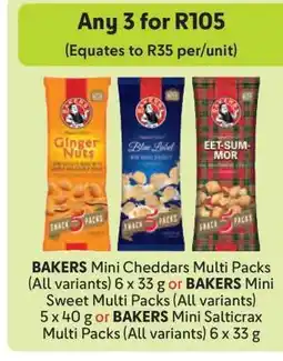 Makro BAKERS Mini Cheddars Multi Packs offer