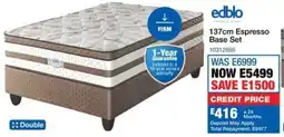 OK Furniture Edblo 137cm Espresso Base Set offer