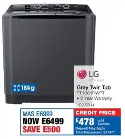 OK Furniture LG Grey Twin Tub offer