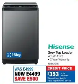 OK Furniture Hisense Grey Top Loader offer
