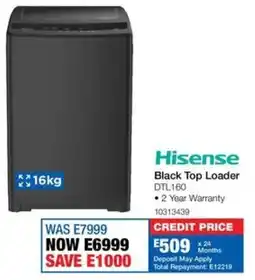 OK Furniture Hisense Black Top Loader offer