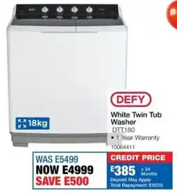 OK Furniture Defy White Twin Tub Washer offer