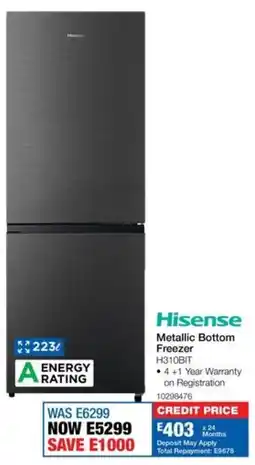 OK Furniture Hisense Metallic Bottom Freezer offer