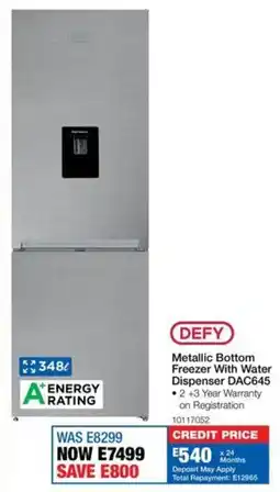 OK Furniture Defy Metallic Bottom Freezer With Water Dispenser offer