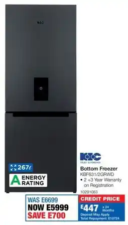 OK Furniture KIC Bottom Freezer offer