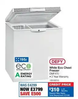 OK Furniture Defy White Eco Chest Freezer offer