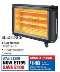 OK Furniture Elegance 4-Bar Heater offer