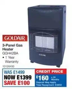 OK Furniture Goldair 3-Panel Gas Heater offer
