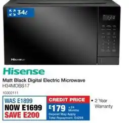 OK Furniture Hisense Matt Black Digital Electric Microwave offer