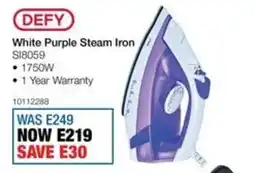 OK Furniture Defy White Purple Steam Iron offer