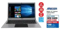 OK Furniture Mecer Mylife 14" Celeron Laptop Silver offer