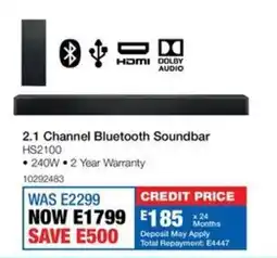 OK Furniture Hisense 2.1 Channel Bluetooth Soundbar offer