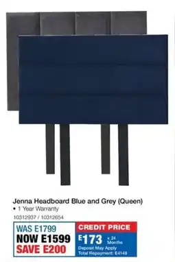 OK Furniture Jenna Headboard Blue and Grey offer