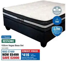 OK Furniture Restonic 152cm Vegas Base Set offer