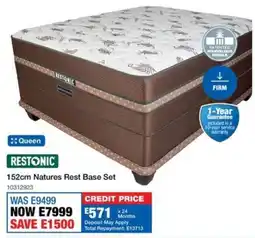 OK Furniture Restonic 152cm Natures Rest Base Set offer