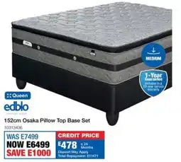 OK Furniture Edblo 152cm Osaka Pillow Top Base Set offer