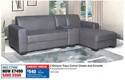 OK Furniture 2 Division Tracy Corner Chaise and Console offer