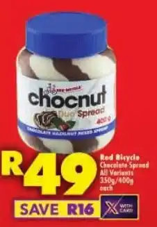 Shoprite Red Bicycle Chocolate Spread All Variants offer