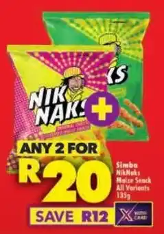 Shoprite Simba NikNaks Maize Snack All Variants offer