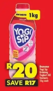 Shoprite Danone Yogi Sip Drinking Yoghurt All Variants offer