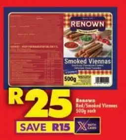 Shoprite Renown Red/ Smoked Viennas offer