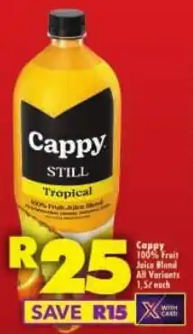 Shoprite Cappy 100% Fruit Juice Blend All Variants offer