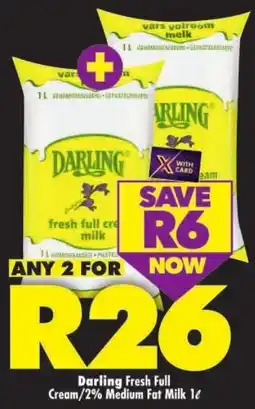 Shoprite Darling Fresh Full Cream/ 2% Medium Fat Milk offer