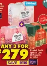 Shoprite Brutal Fruit Spritzer Cans All Variants offer
