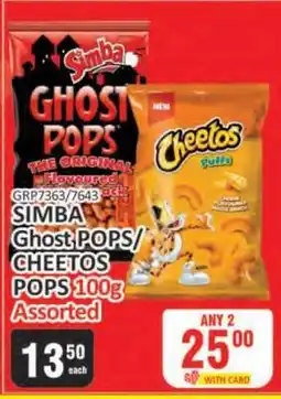 KitKat Cash and Carry SIMBA Ghost POPS/CHEETOS POPS 100g Assorted offer