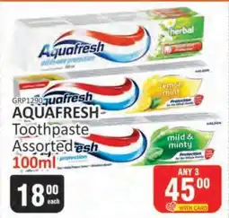 KitKat Cash and Carry Aquafresh Toothpaste Assorted 100ml offer