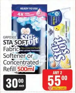 KitKat Cash and Carry STA SOFT Fabric Softener or Concentrated Refill 500ml offer