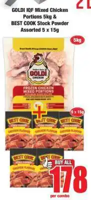 Boxer GOLDI IQF Mixed Chicken Portions 5kg & BEST COOK Stock Powder Assorted 5 x 15g offer