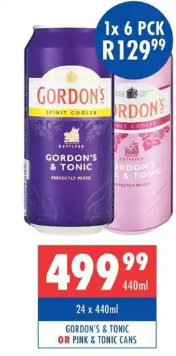 Ultra Liquors Gordon's & Tonic or Pink & Tonic Cans offer