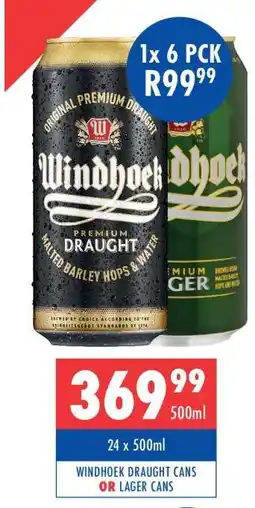 Ultra Liquors Windhoek Draught Cans offer