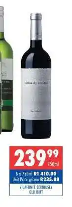 Ultra Liquors VILAFONTE Seriously Old Dirt offer