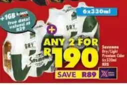 Shoprite Savanna Dry/ Light Premium Cider NRB offer