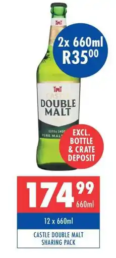 Ultra Liquors CASTLE DOUBLE MALT SHARING PACK offer