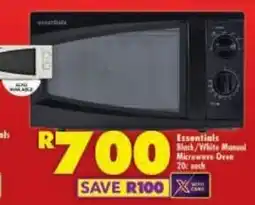 Shoprite Essentials Black/ White Manual Microwave Oven offer