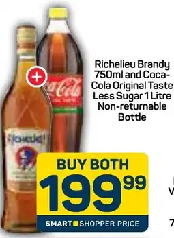 Pick n Pay Richelieu Brandy and Coca-Cola Original Taste Less Sugar Non-returnable Bottle offer
