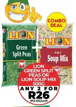 1UP Lion Green Split Peas or Lion Soup Mix offer