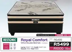 Sleepmasters Restonic Royal Comfort 137cm Double Bed Set offer
